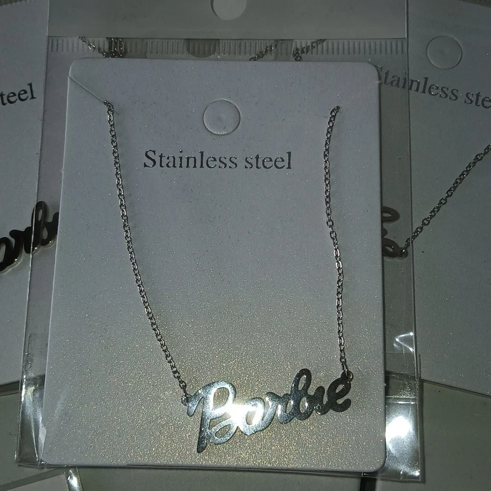 Barbie Stainless Steel Necklace And‎ Earring Lot. / Stickers